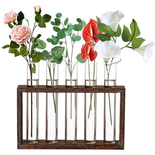 Wall Hanging Glass Planter Propagation Station Modern Test Tube Flower Vase Offi Carousel 1