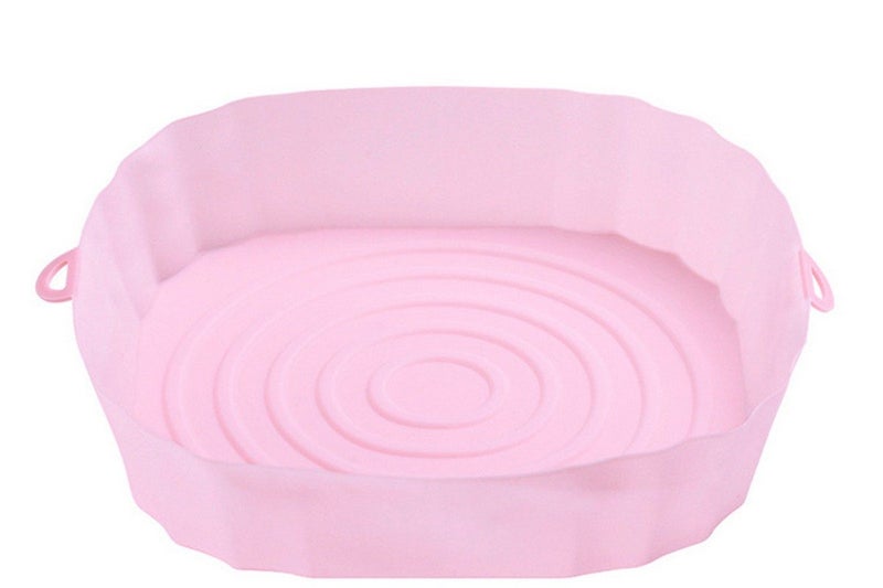 Reusable Food Grade Silicone Air fryer Liners Baking Tray Basket-Pink Carousel 1