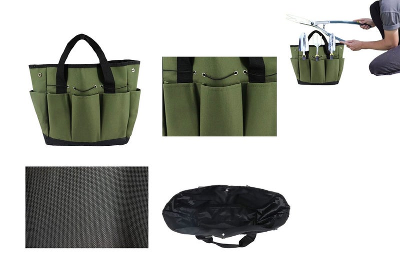 Gardening Tool Bag with Pockets Garden Plant Tool Set Store Content Bag-Army Gre Carousel 1