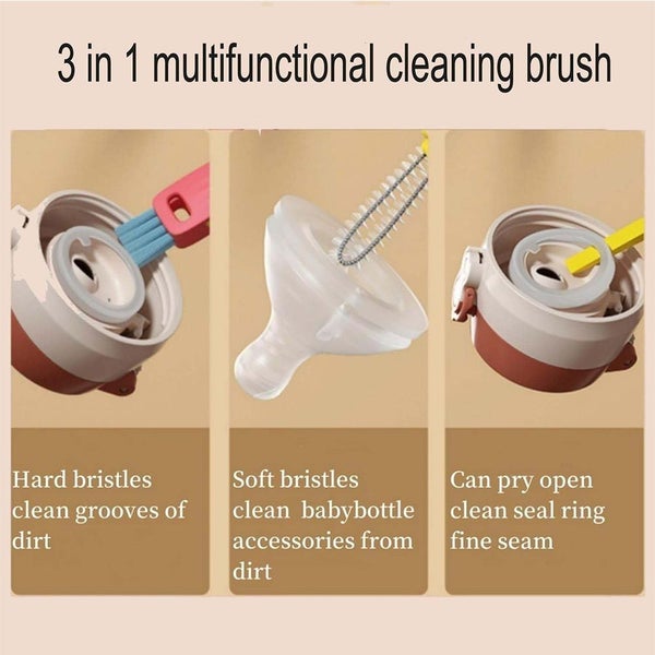 3 in 1 Multifunctional Cleaning Brush Cup Lid Gap Cleaning Brush Set-Green Carousel 2
