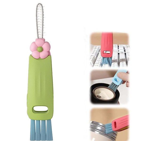 3 in 1 Multifunctional Cleaning Brush Cup Lid Gap Cleaning Brush Set-Green Carousel 1