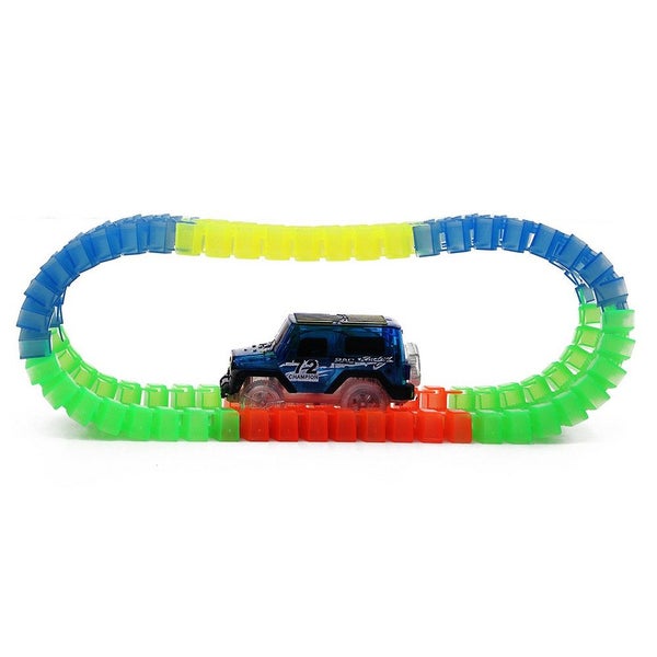 Toy 2 Sets 125pcs Race Tracks Car Glow In The Dark Flexible Car Set Gift for Boy Carousel 8