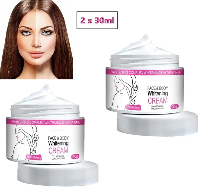 Skin Whitening Cream Permanent Pigment Lightening Bleaching For Face Body x2 Carousel 1