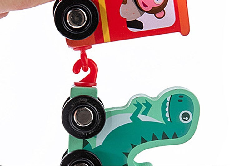 Toy Wooden Train Toy Set Number Educational Toys for Kids-Style 1: Dinosaur Numb Carousel 2