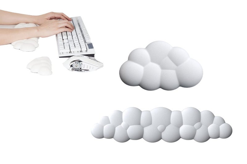 2Pcs Cloud Keyboard Wrist Rest Comfortable Memory Foam Wrist Rest for Computer L Carousel 1