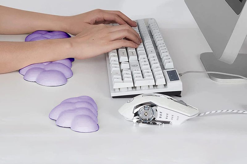 2Pcs Cloud Keyboard Wrist Rest Comfortable Memory Foam Wrist Rest for Computer L Carousel 3