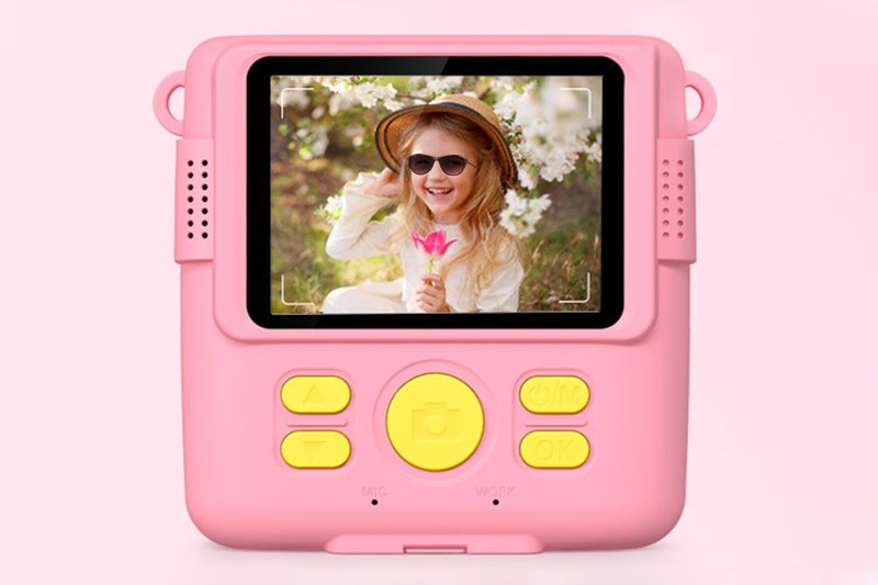 Instant Print Camera for Kids Zero Ink Print Photo Camera with 32G TF Card-Pink Carousel 2