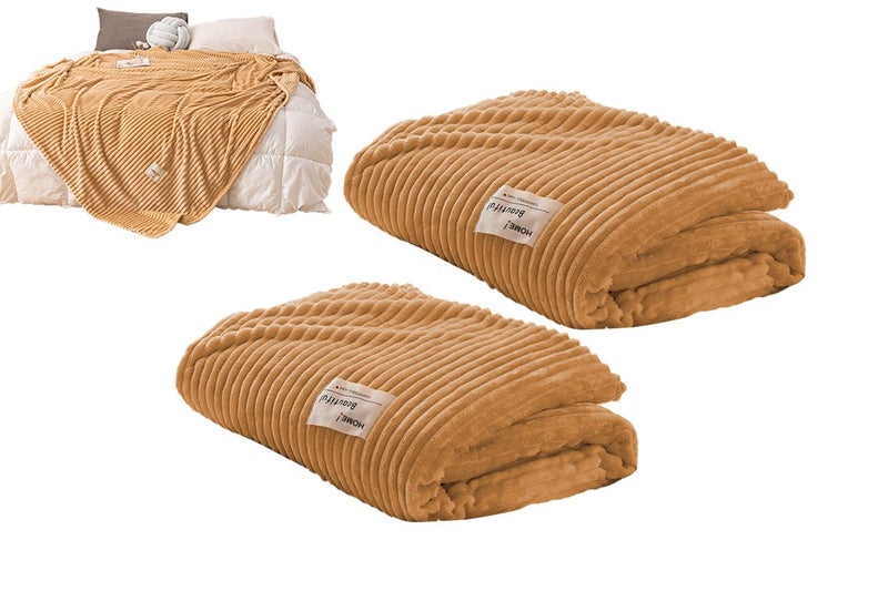 2Pcs Soft Flannel Cozy Plush Fleece Throw Blanket For Couch Sofa Bedding Blanket Carousel 1