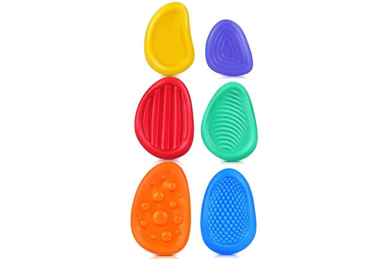 6Pcs Silicone Fidget Toy Sensory Stone Textured Worry Stone Adults Stress Relief Carousel 2