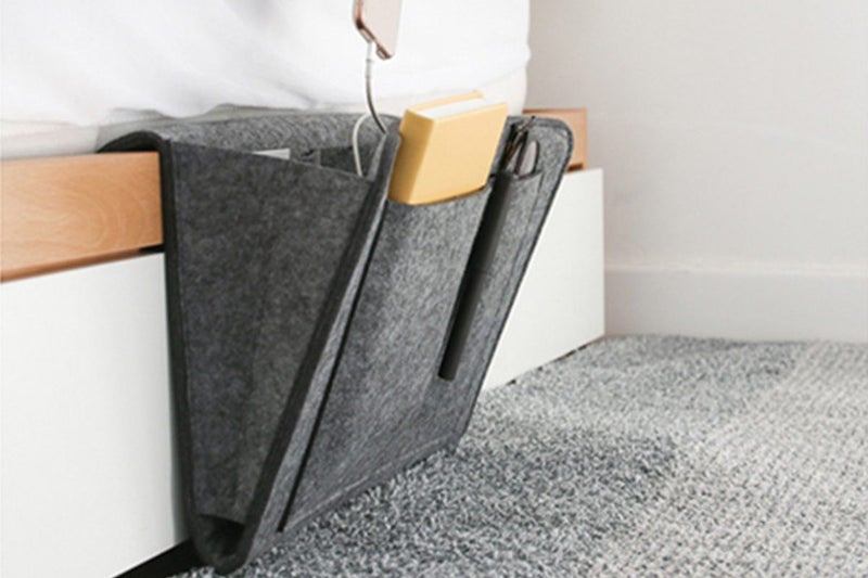 2Pcs Bed Organizer Felt Hanging Storage Bag With Tissue Box Water Bottle Pocket- Carousel 3