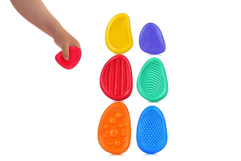 6Pcs Silicone Fidget Toy Sensory Stone Textured Worry Stone Adults Stress Relief Carousel 1