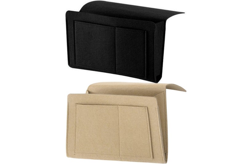 2Pcs Bed Organizer Felt Hanging Storage Bag With Tissue Box Water Bottle Pocket- Carousel 1