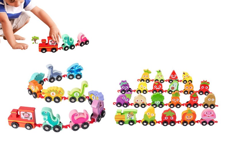 2pcs Toy Wooden Train Toy Set Number Educational Toys for Kids-Each of Style Carousel 1