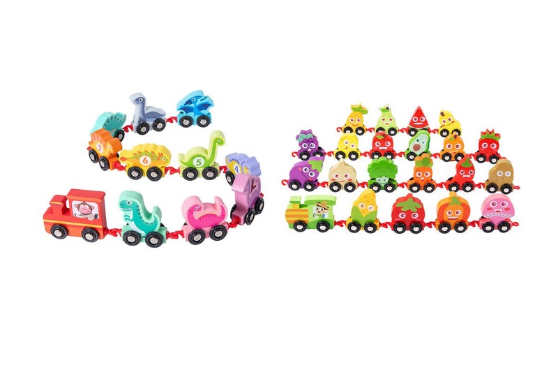 2pcs Toy Wooden Train Toy Set Number Educational Toys for Kids-Each of Style Carousel 2