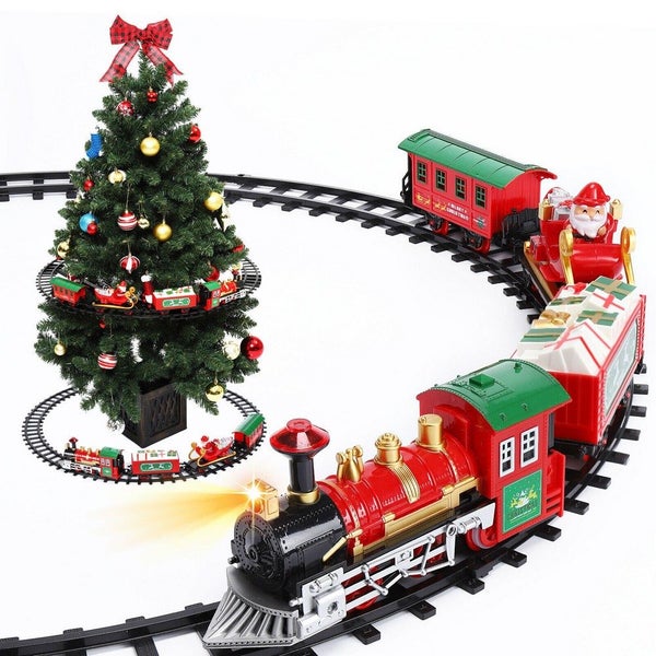 2pcs Toy Christmas Train Set for Kids Classic Railway Tracks Toy Kits Gifts Carousel 1