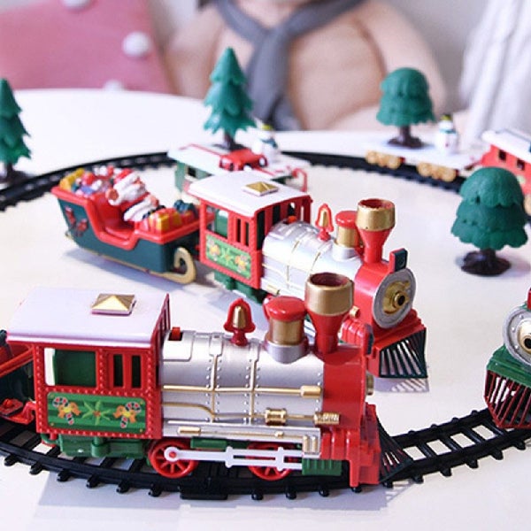 2pcs Toy Christmas Train Set for Kids Classic Railway Tracks Toy Kits Gifts Carousel 8