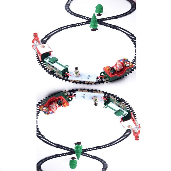 Toy Christmas Train Set for Kids Classic Railway Tracks Toy Kits Gifts Carousel 1