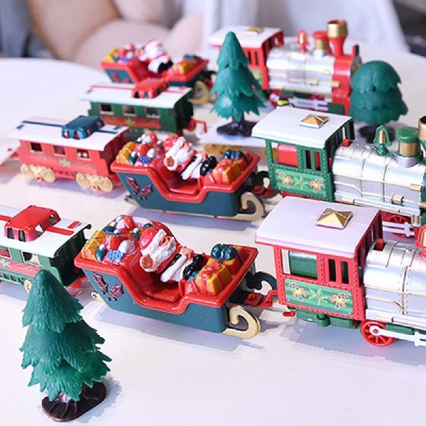 Toy Christmas Train Set for Kids Classic Railway Tracks Toy Kits Gifts Carousel 9