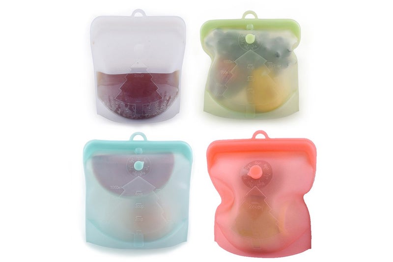 4 Pack Dishwasher Safe Reusable Storage Bags fresh-keeping bag Carousel 1