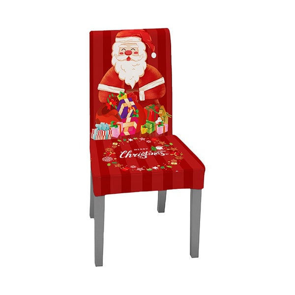 2pcs Christmas Chair Cover Xmas Santa Chair Slipcover Creative Pattern Dining Ch Carousel 3