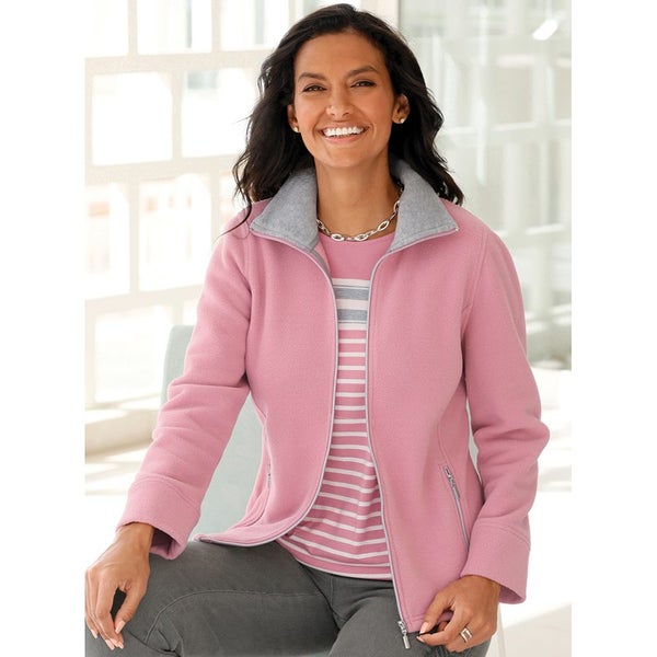Contrast fleece jacket with FREE matching tee - size 16 - Pink Carousel 1