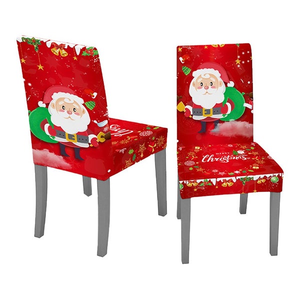 4pcs Christmas Chair Cover Xmas Santa Chair Slipcover Creative Pattern Dining Ch Carousel 2