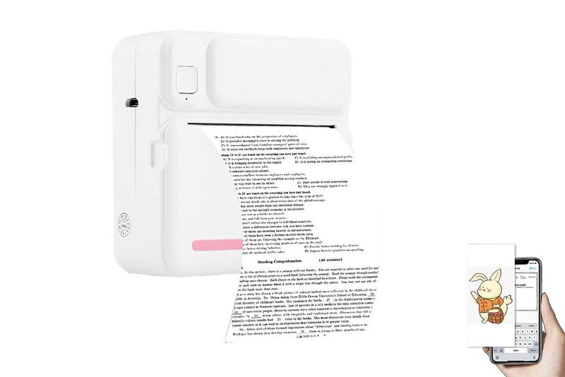 Mini Portable Compact Printer Wireless Pocket Thermal Printer With Rolls Paper N Carousel 1