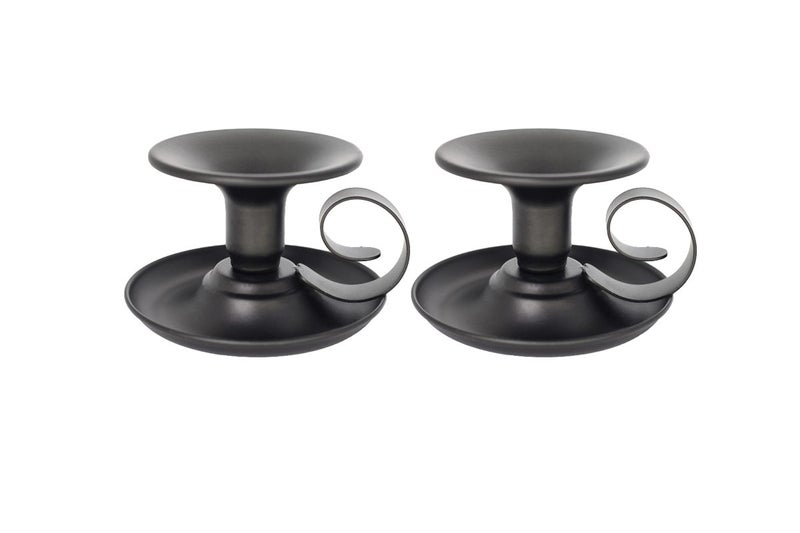 2Pcs Retro Handheld Candle Holders Black Iron Taper Table Centerpiece for Thanks Carousel 2