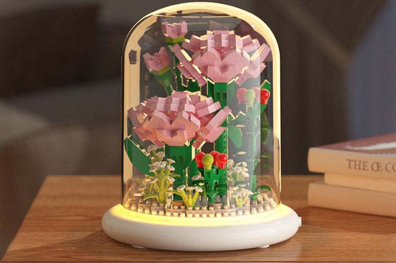 Toy Flower Building Blocks Kits Bricks Toys for Home Office Decoration-Carnation Carousel 1