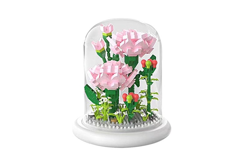 Toy Flower Building Blocks Kits Bricks Toys for Home Office Decoration-Carnation Carousel 2
