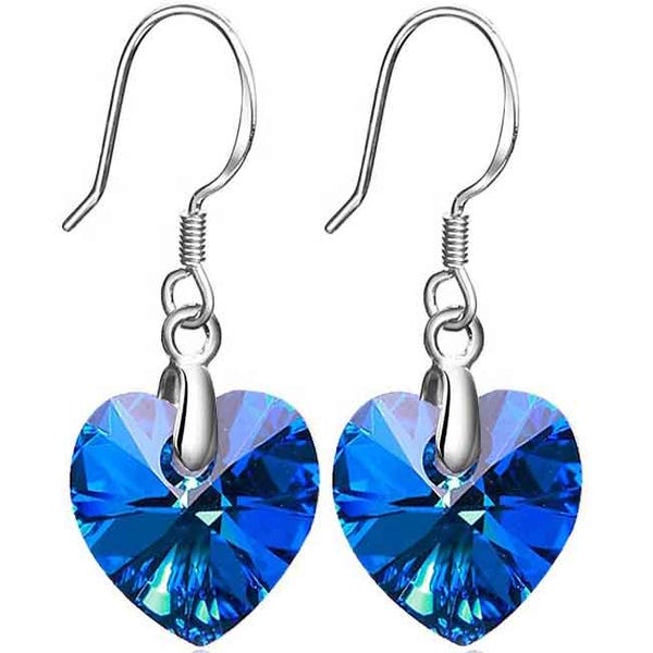 925 Sterling Silver Premium Crystal Earrings "Esmeralda" (Blue) Carousel 1