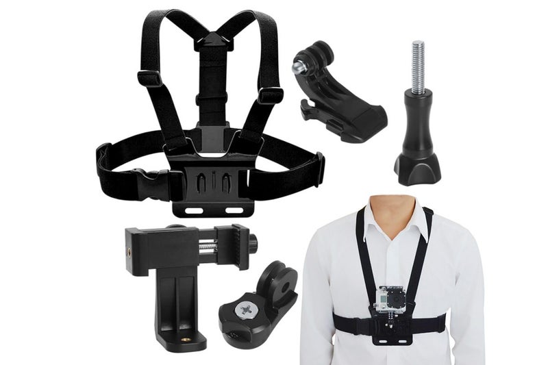 Mobile Phone Chest Mount Harness Strap Holder with Rotating Phone Clip Carousel 1
