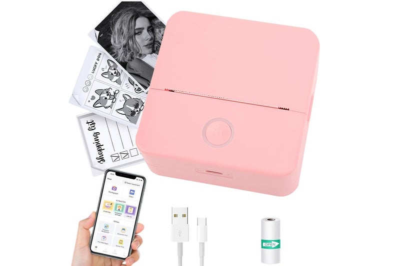 Mini Pocket Wireless Thermal Printer Bluetooth Photo Inkless Sticker Printer-Pin Carousel 1