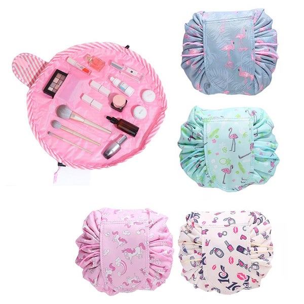 Printed Cosmetic Storage Bag Drawstring Make-Up Travel Bag Makeup Tools Organize Carousel 2