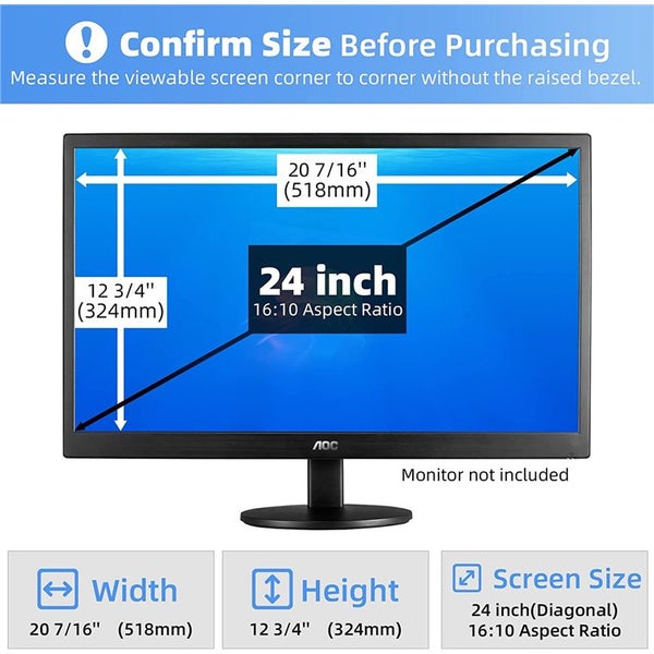 Axidi 24 Inch Computer Privacy Screen Filter for 16:10 Widescreen Desktop PC Carousel 2