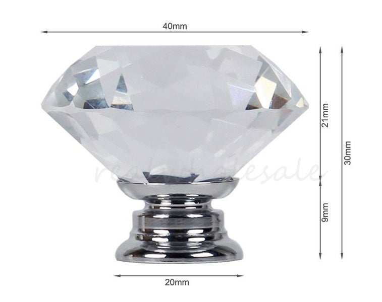 40mm Clear Glass Crystal Drawer Cabinet Knobs Glass Knobs Handles X10 Carousel 2
