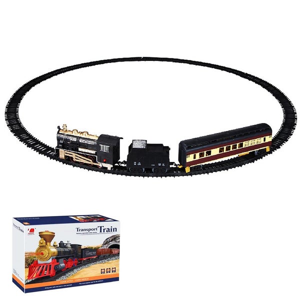 Toy Train Set Electric Train Toys with Lights and Sounds Christmas Railway Model Carousel 1