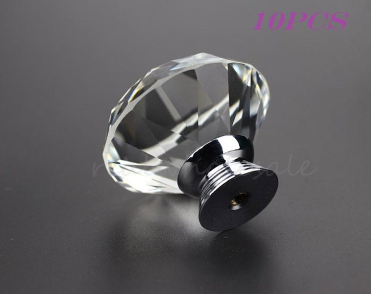 40mm Clear Glass Crystal Drawer Cabinet Knobs Glass Knobs Handles X10 Carousel 1