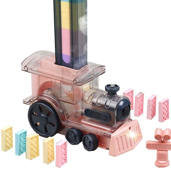 Toy Domino Train Set Automatic Laying Train with 80Pcs Domino Blocks for Kids-Pi Carousel 7
