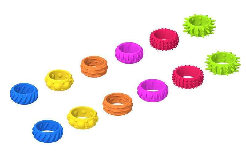 12 PCS Fidget Ring Sensory Toys for Textured Soft Stress Reducer Ring Finger Spi Carousel 2