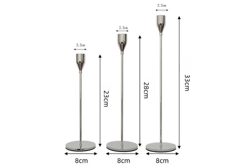 3Pcs Taper Candle Holder Table Decorative Candlestick Holder for Wedding Dinning Carousel 2