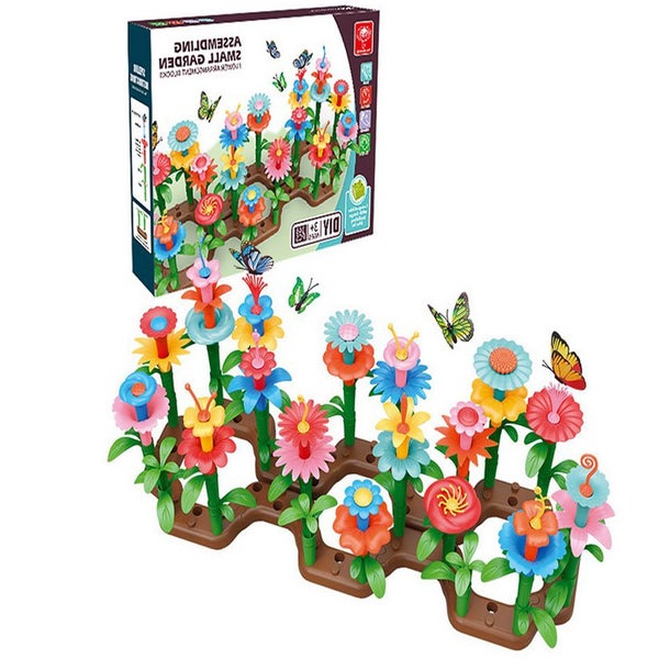 Toy 148-Piece Set Kids Flower Garden Building Toys Gardening Pretend Gift Carousel 1