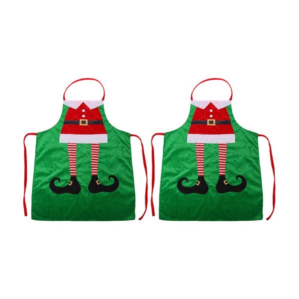 2PCS Christmas Aprons Adjustable Cooking Aprons for Kitchen Party Gardening Baki Carousel 2