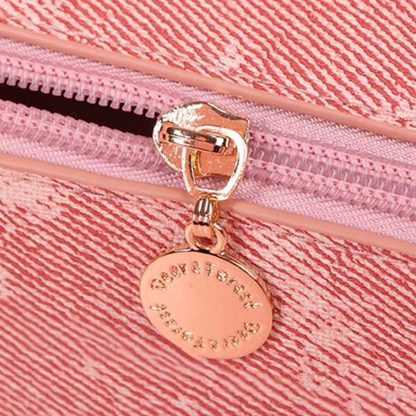 Large Opening PU Leather Makeup Bag -Pink Carousel 5