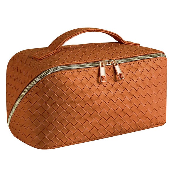 Large Capacity Travel Cosmetic Bag Organizer Makeup with Brushes Slots Dividers Carousel 5