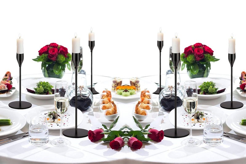 6Pcs Taper Candle Holder Table Decorative Candlestick Holder for Wedding Dinning Carousel 1