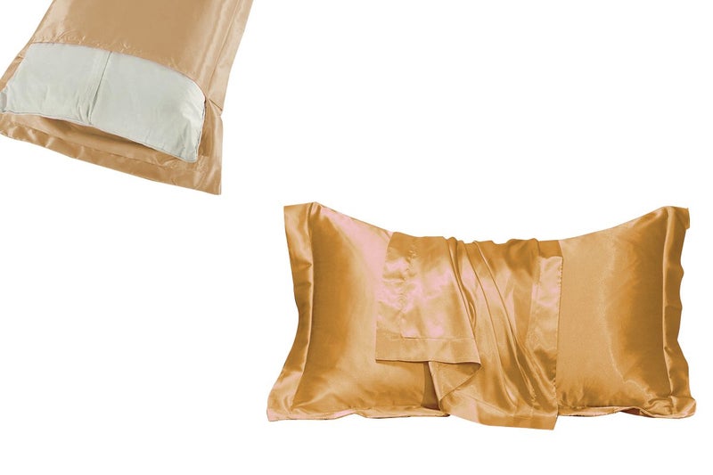 48x74cm Silky Satin Pillowcase with Zipper Closure Soft and Smooth-Camel Carousel 1