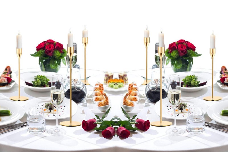 6Pcs Taper Candle Holder Table Decorative Candlestick Holder for Wedding Dinning Carousel 1