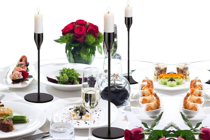 3Pcs Taper Candle Holder Table Decorative Candlestick Holder for Wedding Dinning Carousel 1