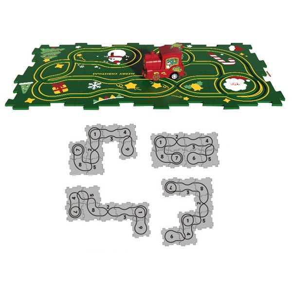 Toy DIY Assembling Rail Car Puzzle Track Car Play Set Building Toys Christmas El Carousel 2